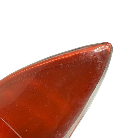 JESSICA RICH Transparent So Fancy Sandal Orange Clean Pointed Heel Women's 38 8 - Picture 8 of 15